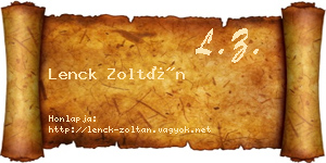 Lenck Zoltán névjegykártya