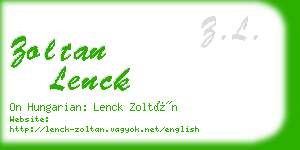 zoltan lenck business card
